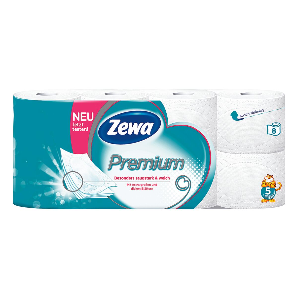 Zewa papier toilette Premium 5 épaisseurs, blanc - 8 rouleaux (1 pack de 8  rouleaux), acheter à prix économique chez OTTO Office.